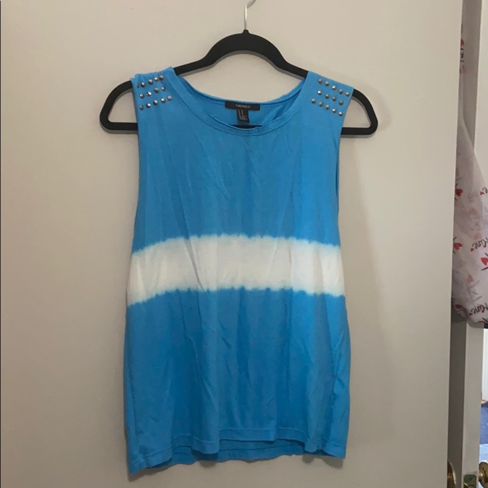 Forever 21 studded tie dye tank top